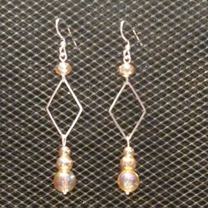 3/$20 | Silver iridescent topaz-colored earrings